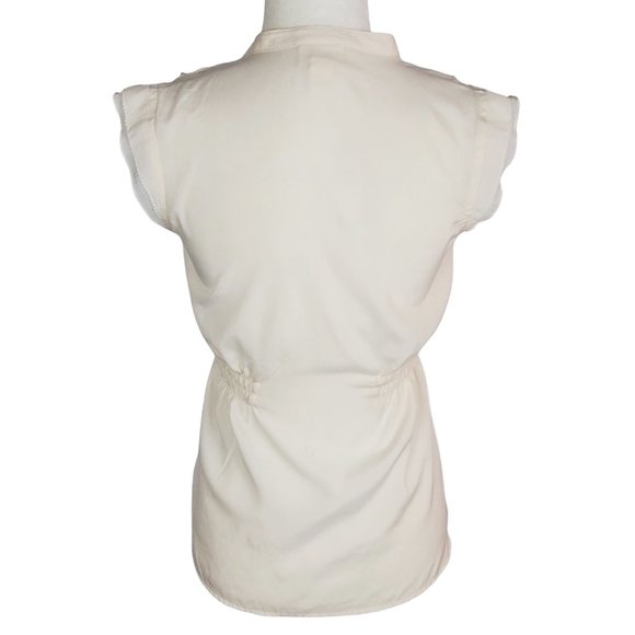 Converse Ruffle Front Ivory Blouse Women's Small Target - Picture 2 of 11